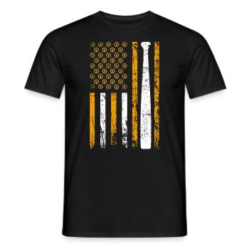 Clé à drapeau de sport américaine - T-shirt homme - noir - Devant - AI Model Male 178 light (178cm)
