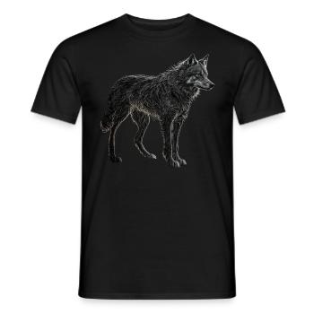 Wolf animal motif wolves gift birthday forest - Men's T-Shirt - black - Front - AI Model Male 178 light (178cm)