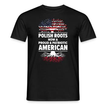 Born Polish Poland American USA Citizenship - Men's T-Shirt - black - Front - AI Model Male 178 light (178cm)