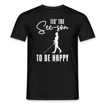 Braille-Schrift Blinde Blindheit Bewusstsein - Männer T-Shirt - Schwarz - Vorne - AI Model Male 178 light (178cm)