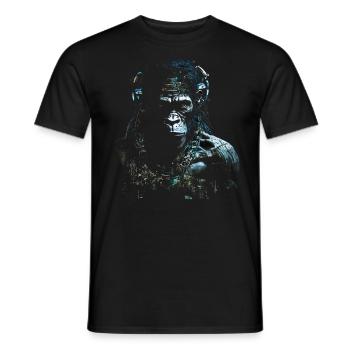 Singe Musique Cadeau Femme Art Animaux Singe Motif - T-shirt homme - noir - Devant - AI Model Male 178 light (178cm)