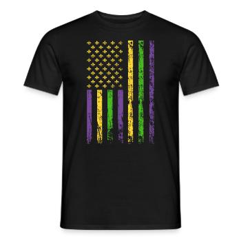 Masque de fou de vacances drapeau américain - T-shirt homme - noir - Devant - AI Model Male 178 light (178cm)