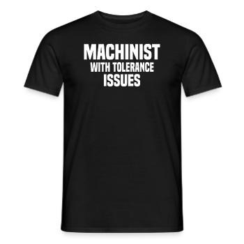 Problèmes de tolérance des mécaniciens du CNC - T-shirt homme - noir - Devant - AI Model Male 178 light (178cm)