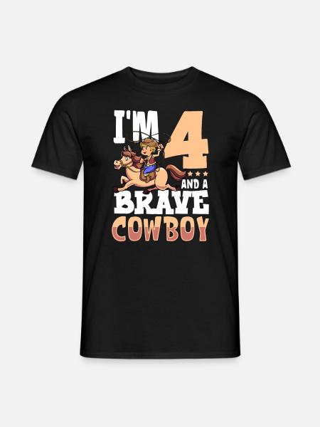 I'm 4 - Boy Cowboy - Men's T-Shirt - black