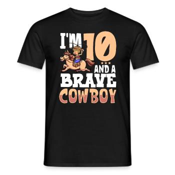 I'm 10 - Boy Cowboy - Men's T-Shirt - black - Front - AI Model Male 178 light (178cm)