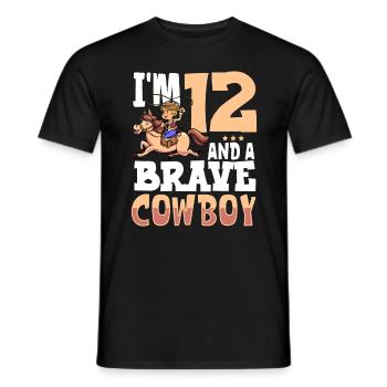 J’ai 12 ans - Boy Cowboy - T-shirt homme - noir - Devant - AI Model Male 178 light (178cm)