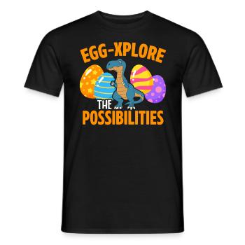 Easter T-rex Dinosaur Rabbit Easter Holiday - Men's T-Shirt - black - Front - AI Model Male 178 light (178cm)