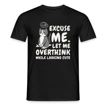 Katzenliebhaber Überdenker Haustier Überdenker - Männer T-Shirt - Schwarz - Vorne - AI Model Male 178 light (178cm)