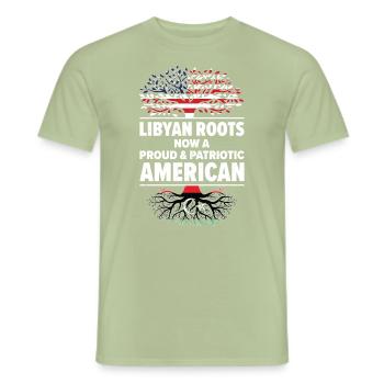 Geboren in Libyen Libyen Amerikaner USA - Männer T-Shirt - Sage - Vorne - AI Model Male 178 light (178cm)
