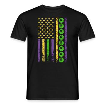 Amerikanischer Queue Sport Flagge Billard - Männer T-Shirt - Schwarz - Vorne - AI Model Male 178 light (178cm)