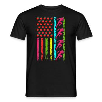 American Sports Flag Athletics 100 days - Men's T-Shirt - black - Front - AI Model Male 178 light (178cm)