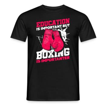 Bildung Ist Wichtig, Aber Boxen Sport Boxer Boxen - Männer T-Shirt - Schwarz - Vorne - AI Model Male 178 light (178cm)