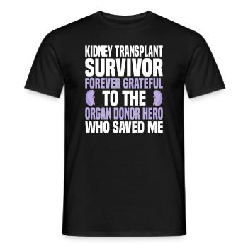 Kidney transplant Organ donor - Men's T-Shirt - black - Front - AI Model Male 178 light (178cm)