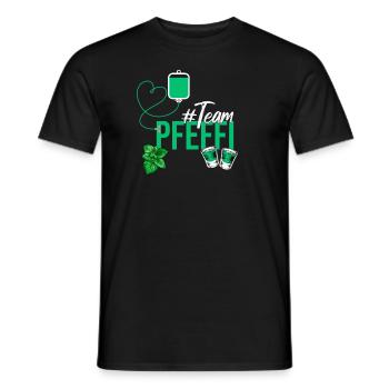 Team Pfeffi - Lustiges Party Pfefferminz - Männer T-Shirt - Schwarz - Vorne - AI Model Male 178 light (178cm)