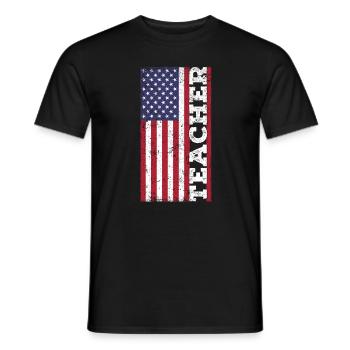 Professeurs patriotiques américains - T-shirt homme - noir - Devant - AI Model Male 178 light (178cm)