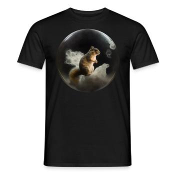 Eichhörnchen Kugel Kunst Kunstwerk Geschenk Tier - Männer T-Shirt - Schwarz - Vorne - AI Model Male 178 light (178cm)