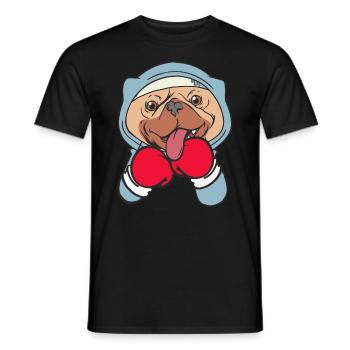 Hundeboxer Kampfsportler Sparring Combat Sports - Männer T-Shirt - Schwarz - Vorne - AI Model Male 178 light (178cm)