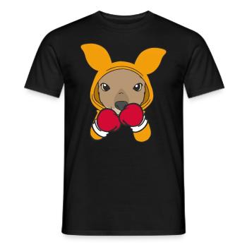 Känguru Boxer Kampfsportler Sparring Sport Boxen - Männer T-Shirt - Schwarz - Vorne - AI Model Male 178 light (178cm)