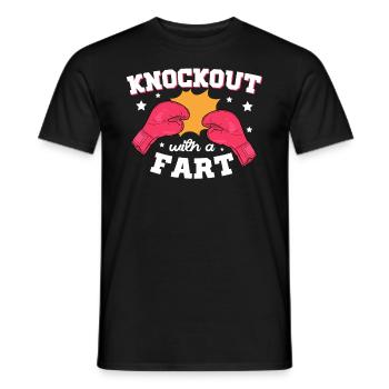 Knockout avec un Fart Combat Sports Boxer - T-shirt homme - noir - Devant - AI Model Male 178 light (178cm)