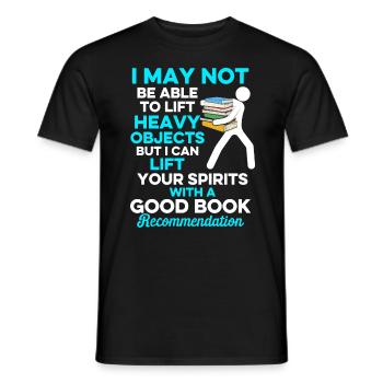 Librarian Bookworm Book Nerd Reading Library - Men's T-Shirt - black - Front - AI Model Male 178 light (178cm)