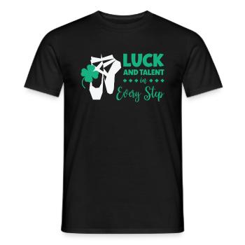 St. Patrick's Day Ballet Dancer Shamrock Clover - Men's T-Shirt - black - Front - AI Model Male 178 light (178cm)