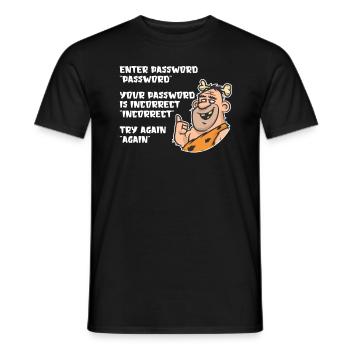 Funny Caveman Passwort Entry UX UI - Männer T-Shirt - Schwarz - Vorne - AI Model Male 178 light (178cm)