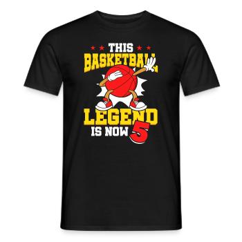 This basketball legend is now 5 sports kid - Men's T-Shirt - black - Front - AI Model Male 178 light (178cm)
