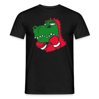 Dinosaurier Boxer Kampfsportler Sparring Sport - Männer T-Shirt - Schwarz - Vorne - AI Model Male 178 light (178cm)