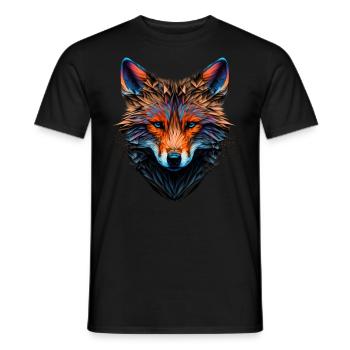 Fuchs Wildtiere Rotfuchs Bunt Geschenk Kunst Tier - Männer T-Shirt - Schwarz - Vorne - AI Model Male 178 light (178cm)