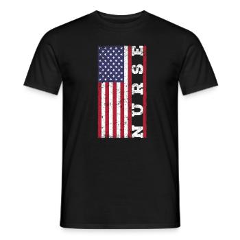 Patriotische Krankenschwester, - Männer T-Shirt - Schwarz - Vorne - AI Model Male 178 light (178cm)