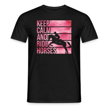 Buntes Pferde-Liebhaber-Zitat Reiten - Männer T-Shirt - Schwarz - Vorne - AI Model Male 178 light (178cm)