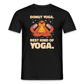 Donut Yoga Sloth Donut Sloth Lover Yoga Meditation - Men's T-Shirt - black - Front - AI Model Male 178 light (178cm)