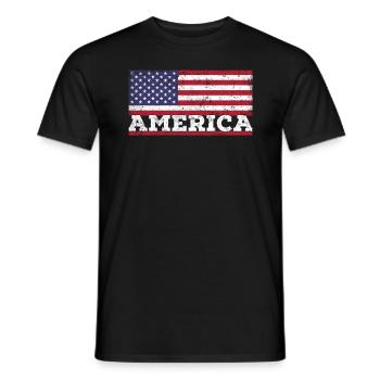 USA Flagge Amerika Patriotische - Männer T-Shirt - Schwarz - Vorne - AI Model Male 178 light (178cm)