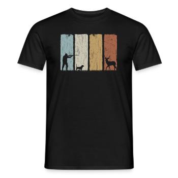 Hunter Hunting Deer Huntsman - Men's T-Shirt - black - Front - AI Model Male 178 light (178cm)