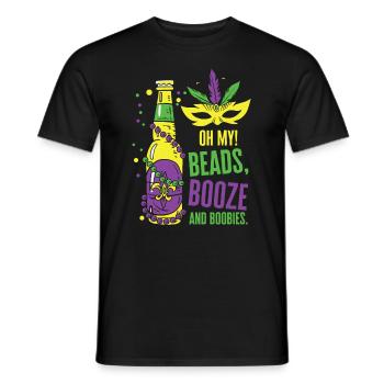 Mardi Gras Karneval Maske Bier Perlen Tölpel - Männer T-Shirt - Schwarz - Vorne - AI Model Male 178 light (178cm)