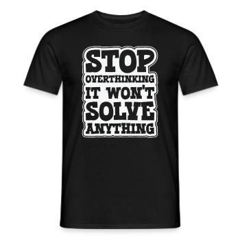 Overthinking Line Art Overthinker Anxiety Drawing - Men's T-Shirt - black - Front - AI Model Male 178 light (178cm)