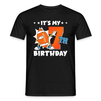 Es Ist Mein 7. Geburtstag American Football - Männer T-Shirt - Schwarz - Vorne - AI Model Male 178 light (178cm)