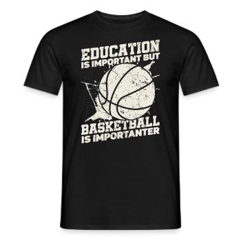 Bildung Ist Wichtig, Aber Sportball Basketball - Männer T-Shirt - Schwarz - Vorne - AI Model Male 178 light (178cm)