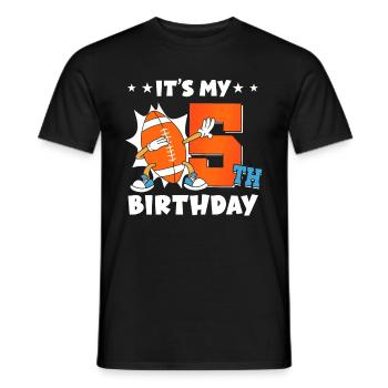Es Ist Mein 5. Geburtstag American Football - Männer T-Shirt - Schwarz - Vorne - AI Model Male 178 light (178cm)