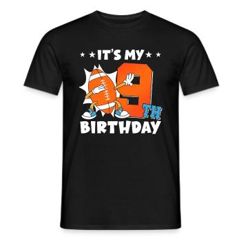 Es Ist Mein 9. Geburtstag American Football - Männer T-Shirt - Schwarz - Vorne - AI Model Male 178 light (178cm)