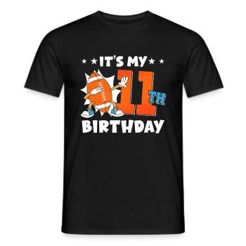 Es Ist Mein 11. Geburtstag American Football - Männer T-Shirt - Schwarz - Vorne - AI Model Male 178 light (178cm)
