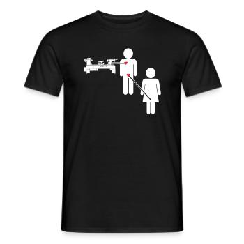 Woodturning Woodworking Woodturner Wood Lathe - Men's T-Shirt - black - Front - AI Model Male 178 light (178cm)
