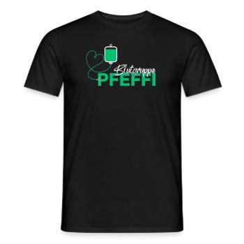 Blutgruppe Pfeffi - Lustiges Party - Männer T-Shirt - Schwarz - Vorne - AI Model Male 178 light (178cm)