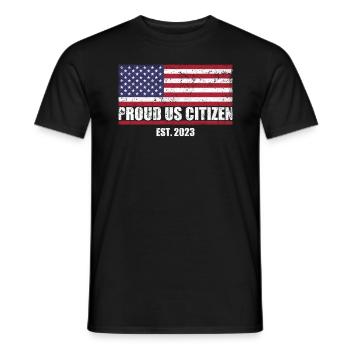 Proud US Citizen est. 2023 USA Flag - Men's T-Shirt - black - Front - AI Model Male 178 light (178cm)