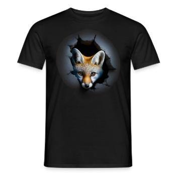 Fuchs Wand Tierliebhaber Geschenk Tier Knuffig Süß - Männer T-Shirt - Schwarz - Vorne - AI Model Male 178 light (178cm)