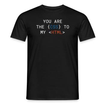 Vous êtes le CSS de mon HTML Cute - T-shirt homme - noir - Devant - AI Model Male 178 light (178cm)