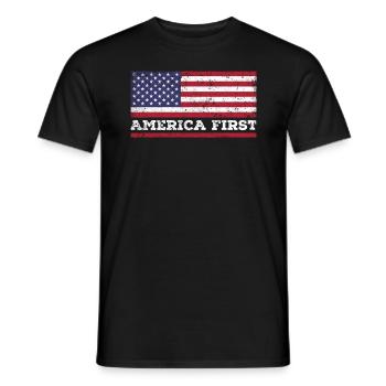 L’Amérique patriotique est la première américaine - T-shirt homme - noir - Devant - AI Model Male 178 light (178cm)