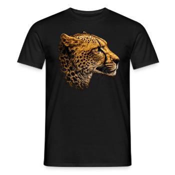 Leopard Tiermotiv Geschenk Mann Tierisch Zoo - Männer T-Shirt - Schwarz - Vorne - AI Model Male 178 light (178cm)