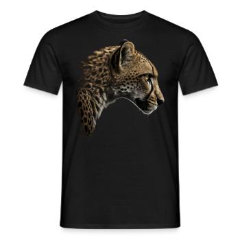 Leopard Tiermotiv Geschenk Mann Tierisch Zoo - Männer T-Shirt - Schwarz - Vorne - AI Model Male 178 light (178cm)