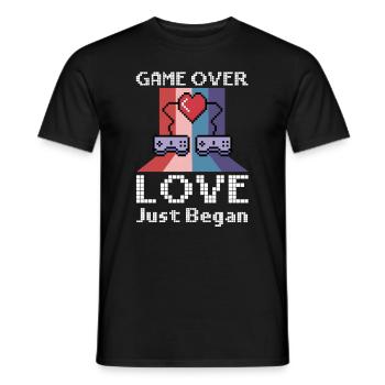 Joueur de la Saint-Valentin jouant à des couples de jeux vidéo - T-shirt homme - noir - Devant - AI Model Male 178 light (178cm)